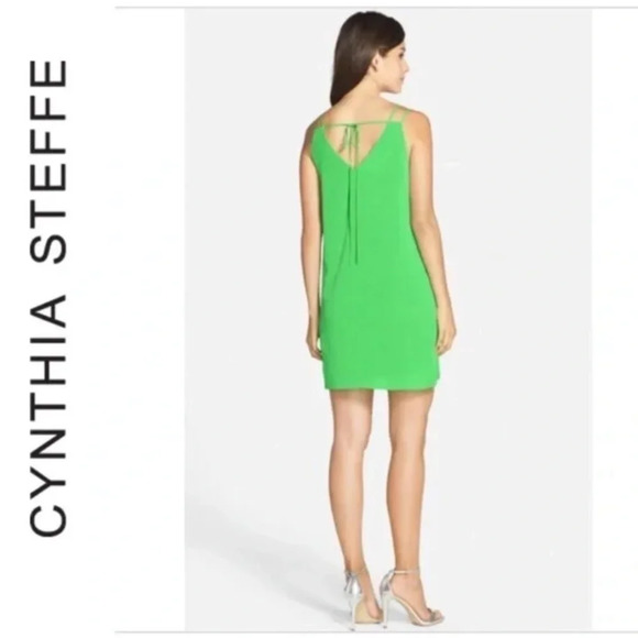 CECE BY CYNTHIA STEFFE NEON GREEN DRESS SIZE 4 - Picture 2 of 10